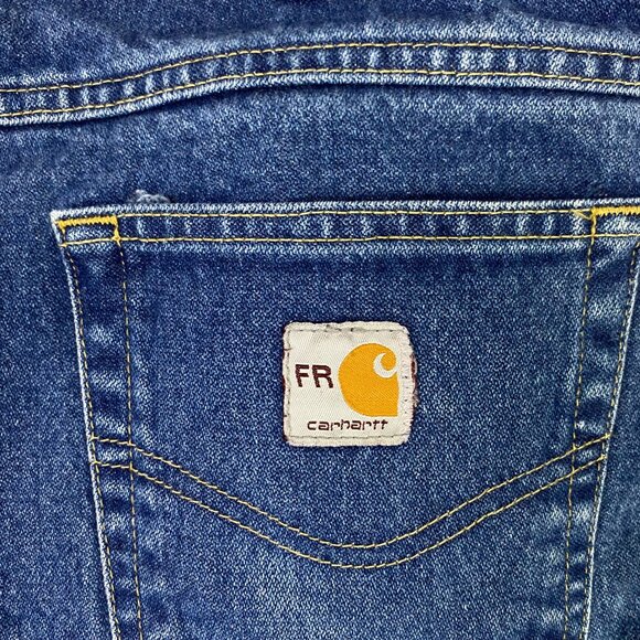 Carhartt FR Jeans Men's 36 x 30 Fits 34.5 x 29.25 Flame Resistant Blue Cotton - Picture 6 of 14